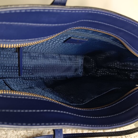 Kate Spade Bleecker Large Zip-Top Tote in Leather (Parisian Navy) - Picture 13 of 13